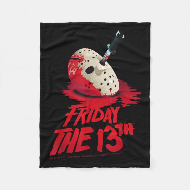 Friday The 13th Mask Blood Halloween Design  Fleece Blanket (Front)