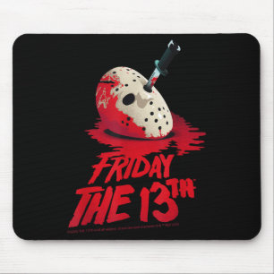 Friday The 13th Mask Blood Halloween Design Mouse Mat