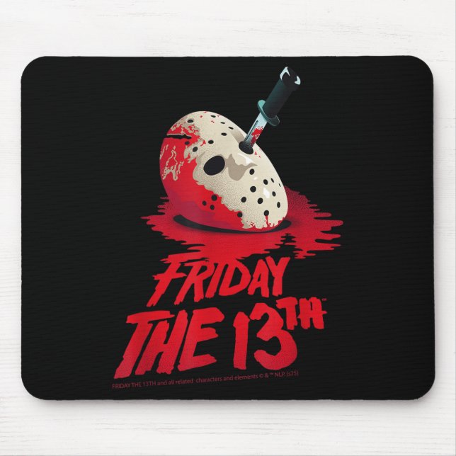 Friday The 13th Mask Blood Halloween Design  Mouse Mat (Front)