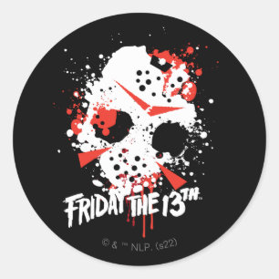 Friday the 13th   Paint Splatter Hockey Mask Classic Round Sticker