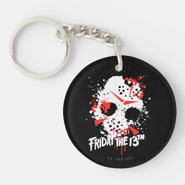 Friday the 13th | Paint Splatter Hockey Mask Key Ring (Front)