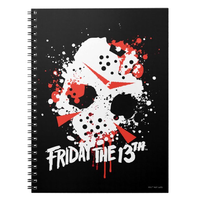 Friday the 13th | Paint Splatter Hockey Mask Notebook (Front)