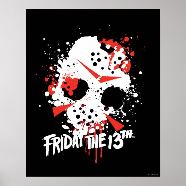 Friday the 13th | Paint Splatter Hockey Mask Poster (Front)