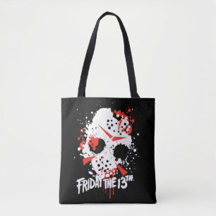 Friday the 13th Paint Splatter Hockey Mask Tote Bag