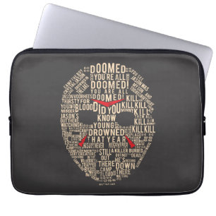 Friday the 13th Typography Hockey Mask Laptop Sleeve