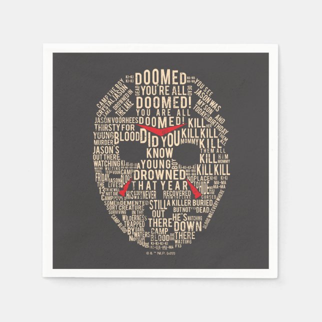 Friday the 13th | Typography Hockey Mask Napkin (Front)