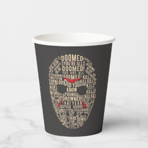 Friday the 13th   Typography Hockey Mask Paper Cups