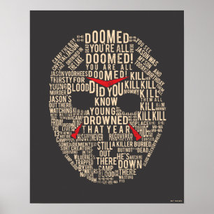 Friday the 13th   Typography Hockey Mask Poster