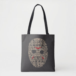 Friday the 13th   Typography Hockey Mask Tote Bag