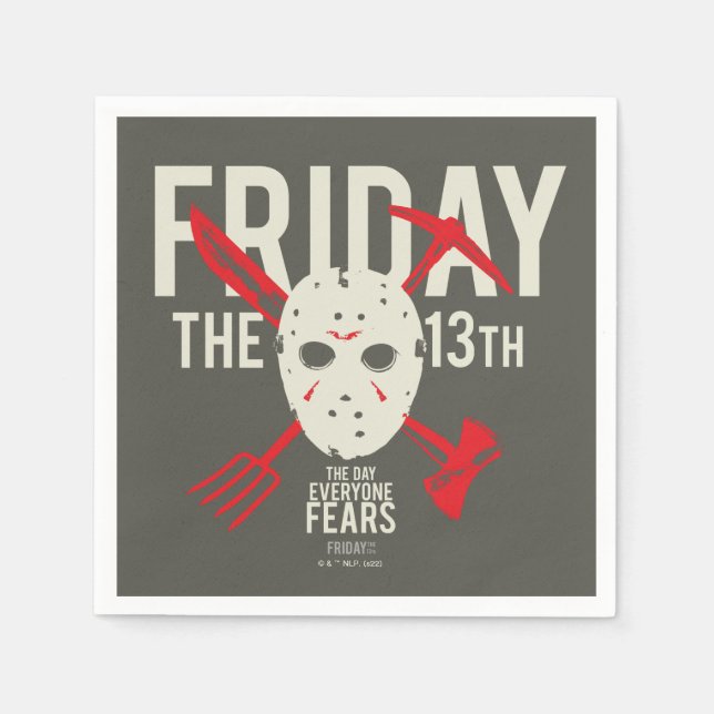 Friday the 13th | Weapons Cross Hockey Mask Napkin (Front)