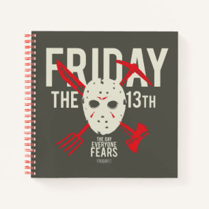 Friday the 13th   Weapons Cross Hockey Mask Notebook