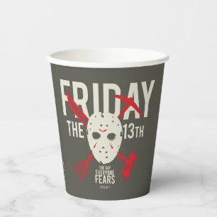 Friday the 13th   Weapons Cross Hockey Mask Paper Cups