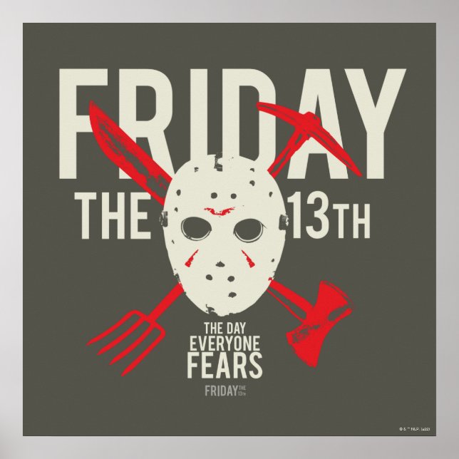 Friday the 13th | Weapons Cross Hockey Mask Poster (Front)