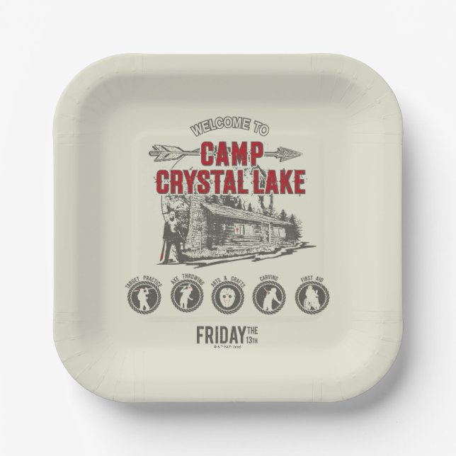 Friday the 13th | Welcome to Camp Crystal Lake Paper Plate (Front)