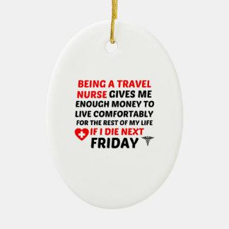 FRIDAY TRAVEL NURSE CERAMIC TREE DECORATION