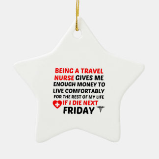 FRIDAY TRAVEL NURSE CERAMIC TREE DECORATION