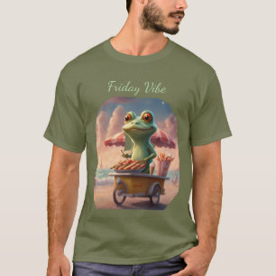 Friday Vibe Frog works at Hotdog Stand T-Shirt