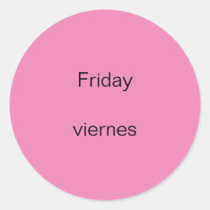 Friday viernes English to Spanish Stickers