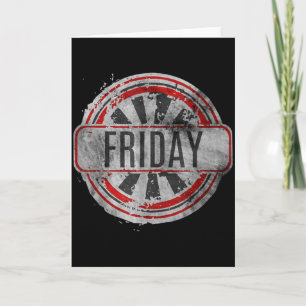 Friday Vintage Friday 80s Retro Morning Day Week Card