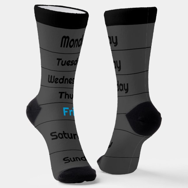 Friday Week Socks (Angled)