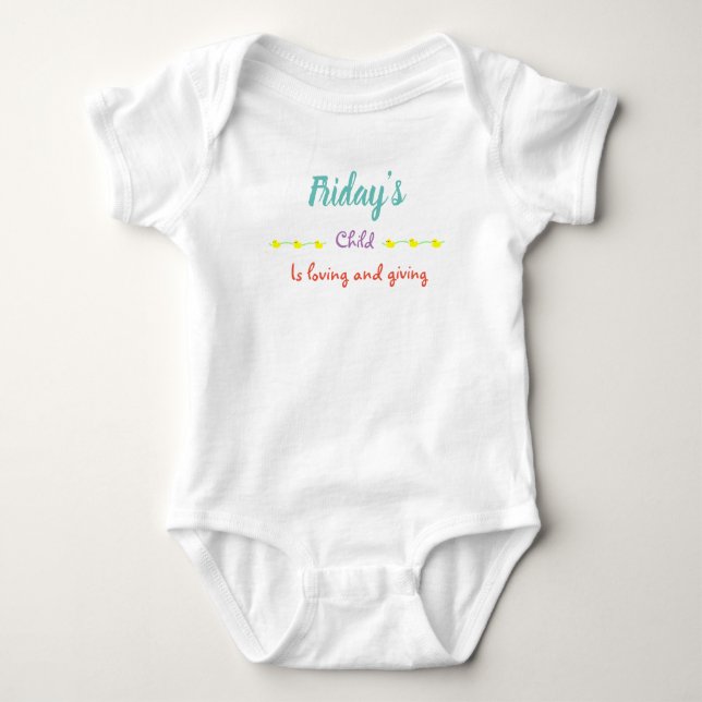 Friday's Child Baby Bodysuit (Front)