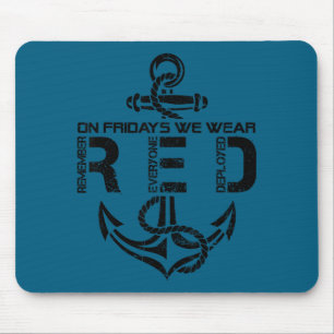 Fridays we wear red sailor anchor us military supp mouse mat