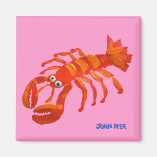 Fridge Art: John Dyer Red Lobster Magnet