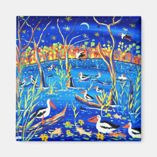 Fridge Art: Pelican Roost, Banrock Station Magnet