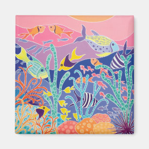 Fridge Art: Stripy Swimmers Magnet