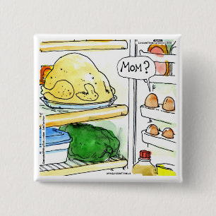 Fridge Chicken Egg Family Funny 15 Cm Square Badge