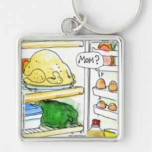 Fridge Chicken Egg Family Funny Key Ring