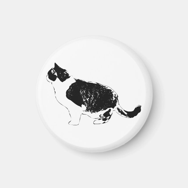 Fridge Feline, Bold Curve Magnet (Front)