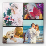 Fridge Magnet 4 Photos Rounded Template<br><div class="desc">Personalised 4 rounded corner photos black magnet to be used on your fridge or magnetic whiteboard.</div>