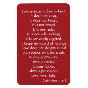 Fridge Magnet, Love is Patient (Corinthians) Magnet