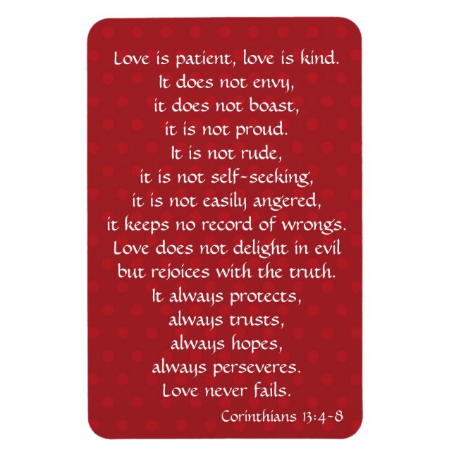 Fridge Magnet, Love is Patient (Corinthians) Magnet (Vertical)