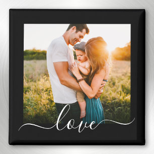 Fridge Magnet Photo Template Love Text Black