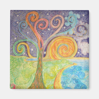 Fridge Magnet with Colourful Fantasy Landscape