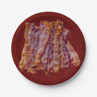 Fried bacon paper plate