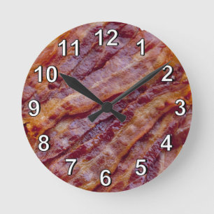 Fried bacon round clock