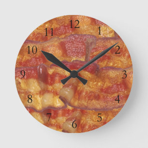 Fried Bacon Strip Round Clock