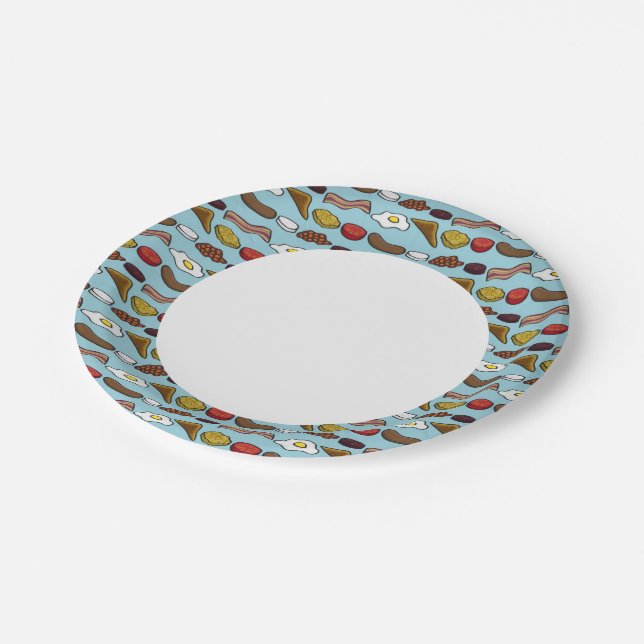 Fried Breakfast Paper Plate (Angled)