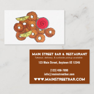Fried Calamari Rings Italian Food Appetizer Foodie Business Card