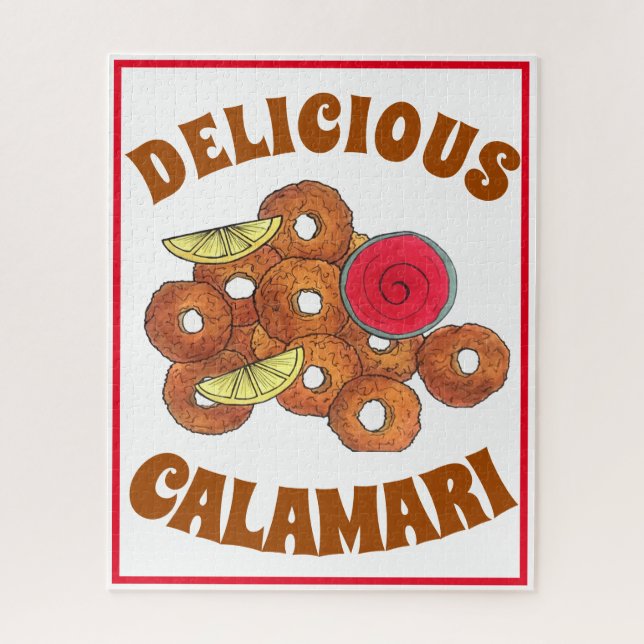 Fried Calamari Rings Italian Food Appetizer Foodie Jigsaw Puzzle (Vertical)