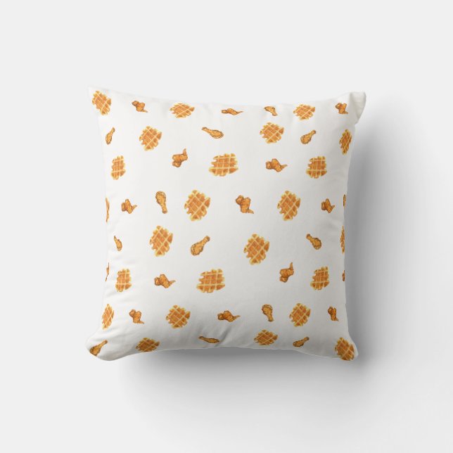 Fried Chicken and Waffles Pattern Cushion (Front)