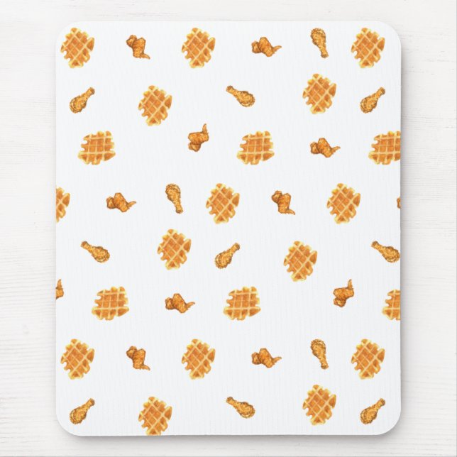 Fried Chicken and Waffles Pattern Mouse Mat (Front)