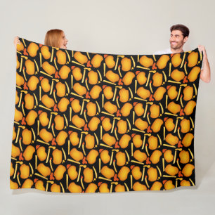 Fried Chicken Bites And Potato Fries Fleece Blanket