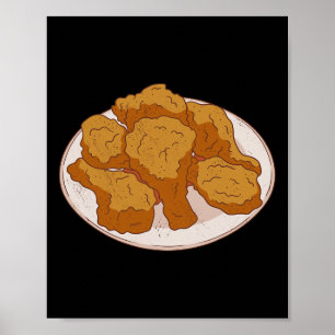Fried Chicken Breading Juicy Crunchy Meal Coated D Poster