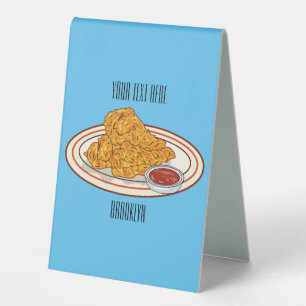 Fried chicken cartoon illustration