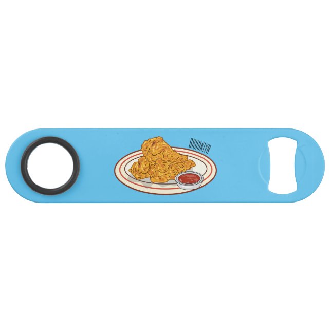 Fried chicken cartoon illustration (Front (Horizontal))