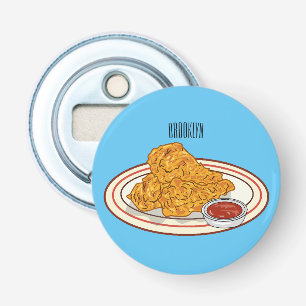Fried chicken cartoon illustration bottle opener